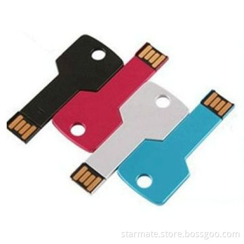 Key-shaped USB Flash Drives with 128MB and 16GB Capacity, Hot-swap, Plug-and-play Functions